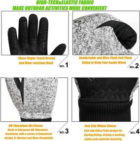 img 2 attached to 🧤 MOREOK Winter Gloves: -20°F 3M Thinsulate Bike Gloves for Running, Driving, Cycling, Hiking & Working