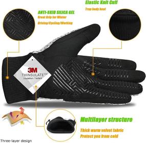 img 3 attached to 🧤 MOREOK Winter Gloves: -20°F 3M Thinsulate Bike Gloves for Running, Driving, Cycling, Hiking & Working