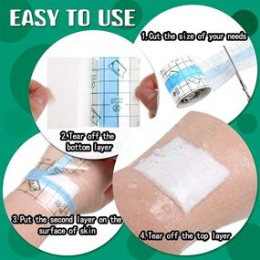 img 2 attached to 🌊 Waterproof Clear Bandages: 4 Rolls Transparent Stretch Adhesive Bandages - Protective Dressing Tape (2 Inch x 5.47 Yard)