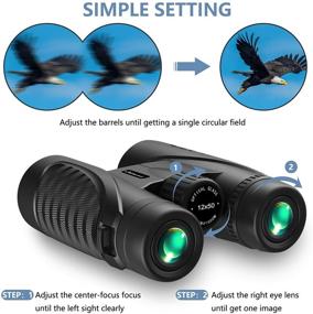 img 1 attached to 🔭 Waterproof 12x50 Binoculars for Adults - Powerful BAK-4 Prism FMC Lens for Bird Watching, Travel, Hunting, Concerts, Football