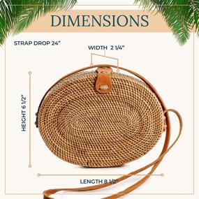 img 1 attached to 👜 Handmade Rattan Crossbody Bags for Women - Stylish Women's Handbags & Wallets