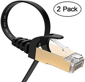 img 3 attached to 🔌 VANDESAIL кабель Ethernet CAT7 - Высокоскоростной экранированный LAN кабель, RJ45, Гигабит 10/100/1000 Мбит/с, позолоченный, 2м/6.5фт, черный-2 шт.