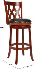 img 2 attached to 🪑 Safavieh Lancaster Light Cherry and Black Leather Swivel Bar Stool - 29-inch Height, Home Collection