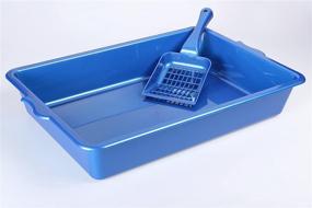 img 1 attached to 🐱 SatisPet Large Blue Square Cat Litter Box for Adult Cats & Kittens