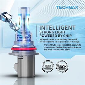 img 3 attached to 💡 TECHMAX 9007 LED Bulb - Windless Direct Insertion, 50W 6500K Xenon White HB5 - Pack of 2, Halogen Replacement