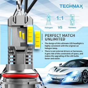 img 1 attached to 💡 TECHMAX 9007 LED Bulb - Windless Direct Insertion, 50W 6500K Xenon White HB5 - Pack of 2, Halogen Replacement