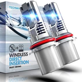 img 4 attached to 💡 TECHMAX 9007 LED Bulb - Windless Direct Insertion, 50W 6500K Xenon White HB5 - Pack of 2, Halogen Replacement