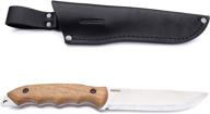 bps knives hk5 camping full-tang knife: carbon steel bushcraft knife with walnut wood handle and leather sheath логотип