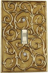 img 1 attached to Stylish Meriville French Scroll Antique Gold Wallplate for Single Toggle Switch