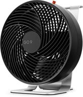 sharper image go 9 black rechargeable portable fan with stand, adjustable head tilt and 3 speeds logo