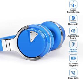 img 3 attached to Беспроводные Bluetooth-наушники с активным шумоподавлением Silensys E7 - глубокие басы, микрофон, время работы 30 часов, голубые.