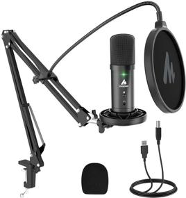 img 4 attached to 🎙️ MAONO AU-PM401 USB Microphone - 192KHz/24Bit Zero Latency Monitoring - Ideal for Podcasting, Gaming, YouTube, Streaming, Recording Music - Cardioid Condenser Mic with Mute Button