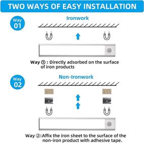 img 3 attached to 💡 Wireless Motion Sensor Closet Lights - 10/16/24 Inch Under Cabinet Lighting, USB Rechargeable, Magnetic Tap - Ultra-Thin Closet Light Set of 3