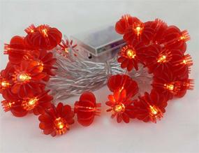 img 3 attached to 🏮 13ft/4M 40 LED Red Lantern String Lights Battery Powered Fairy Lights For Wedding, Chinese New Year, Spring Festival, Party Décor, Christmas.