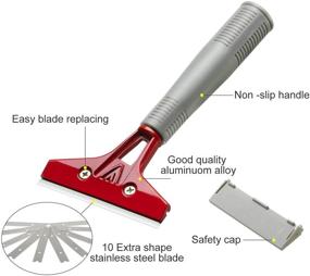 img 3 attached to 🧼 Versatile Scraper Remover for Window Glass, Windshield, Tile, Granite, Walls, and More - Extendable Razor Blade Sticker Paint Cleaning Hand Tool for Gum, Stove, and other surfaces