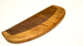 img 1 attached to 🍑 [Japan Craftsmen Made] Peach Wood Natural Comb - Apricot Oiled: The Ultimate Anti-Static Hair Solution (Medium)