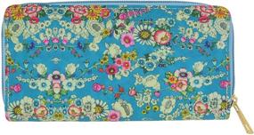 img 2 attached to 🌸 Floral Pattern Long Wallet with Cute Tropical Flower Print, Zippered Clutch Purse and Card Holder - Floral 1