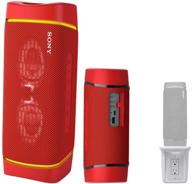 sony srsxb33 bluetooth wireless portable speaker with extra bass 🔊 (red) + knox gear multipurpose outlet wall shelf bundle - 2 items logo