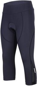 img 4 attached to 🚴 High-Quality Women's Cycling Pants with 3D Padded Compression, Long Bike Bicycle Tights featuring a Wide Waistband