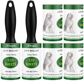 img 4 attached to 🐾 iDogin Extra Sticky Lint Rollers for Pet Hair - 660 Sheets/6 Refills, Mega Value Lint Remover with 2 Upgrade Handles - Perfect for Clothes, Furniture, and Hair Removal