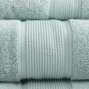 img 2 attached to 🛁 Madison Park Signature 800GSM 100% Cotton Bath Towel Set - Luxurious, Highly Absorbent, Quick Dry - Hotel & Spa Quality for Bathroom - Multi-Sizes - Seafoam 8 Piece