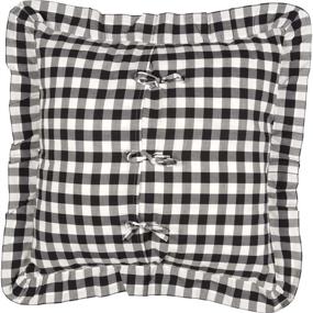 img 1 attached to 🖤 Stylish VHC Brands Annie Buffalo Check Cotton Farmhouse Euro Sham - Black Antique White Square Bedding, 26x26