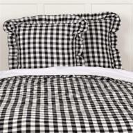 🖤 stylish vhc brands annie buffalo check cotton farmhouse euro sham - black antique white square bedding, 26x26 logo