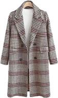 🧥 chouyatou women's traditional plaid wool blend long trench coat with double breasted notched collar logo