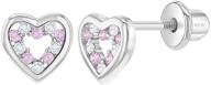 sterling silver clear earrings infants girls' jewelry logo