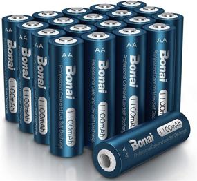 img 4 attached to 🔋 BONAI Solar AA Rechargeable Batteries - High Capacity 1100mAh NiMH Battery for Outdoor Solar Lights - Pre Charged Double-A Batteries (AA 20 Pack)