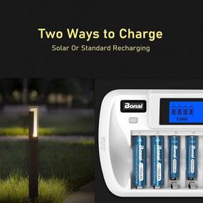 img 2 attached to 🔋 BONAI Solar AA Rechargeable Batteries - High Capacity 1100mAh NiMH Battery for Outdoor Solar Lights - Pre Charged Double-A Batteries (AA 20 Pack)
