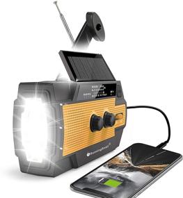 img 4 attached to 📻 2021 Newest Emergency Crank Radio: Solar Powered, 4000mAh, Portable AM/FM/NOAA Weather Radio with Flashlight, Phone Charger, and SOS Alarm