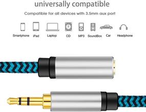 img 2 attached to 🎧 Hftywy AUX Extension Cable 15ft 3.5mm Male to Female Stereo Audio Extension Cable Headphone Connector - Compatible with iPhone, iPad, Smartphones, Tablets, Media Players