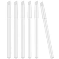 🖌️ набор из 6 белых карандашей для ногтей - сверхфункциональные карандаши для осветления ногтей с пушером кутикулы - идеальные материалы для французского маникюра. логотип
