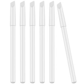 img 4 attached to 🖌️ Set of 6 White Nail Pencils - Dual-Function Nail Whitening Pencils with Cuticle Pusher - Ideal French Manicure Supplies