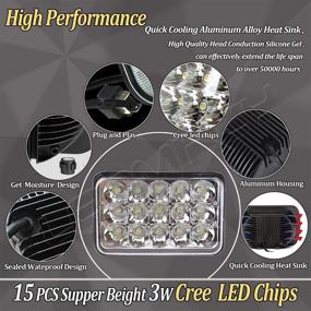 img 3 attached to 4X6 LED Headlights Approved 4PCS