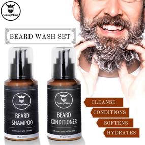 img 3 attached to Striking Viking Beard Shampoo and Conditioner Set: Nourishing Organic Argan and Jojoba Oils, Gentle Cleanse and Soften for Men, Sulfate and Paraben Free