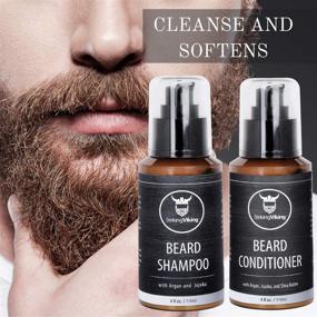 img 1 attached to Striking Viking Beard Shampoo and Conditioner Set: Nourishing Organic Argan and Jojoba Oils, Gentle Cleanse and Soften for Men, Sulfate and Paraben Free