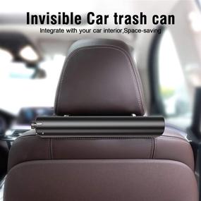 img 3 attached to Upgraded Car Trash Can: BOSAI Aluminum Metal Holder for Garbage Bag, Front Seat & Back Seat Waterproof Car Trash Bag with Universal Space-saving Features