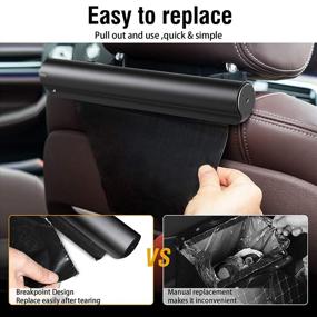 img 2 attached to Upgraded Car Trash Can: BOSAI Aluminum Metal Holder for Garbage Bag, Front Seat & Back Seat Waterproof Car Trash Bag with Universal Space-saving Features