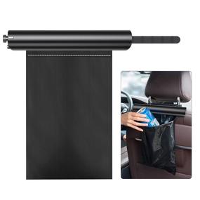 img 4 attached to Upgraded Car Trash Can: BOSAI Aluminum Metal Holder for Garbage Bag, Front Seat & Back Seat Waterproof Car Trash Bag with Universal Space-saving Features