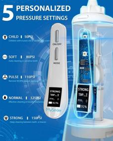 img 3 attached to MySmile Powerful Cordless Water Flosser: 5 Modes, OLED Display, 8 Tips, 350ml Tank - Ideal for Home & Travel (White)