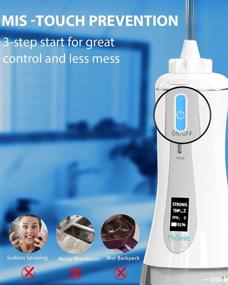 img 1 attached to MySmile Powerful Cordless Water Flosser: 5 Modes, OLED Display, 8 Tips, 350ml Tank - Ideal for Home & Travel (White)