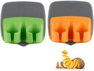 🥕 2-pack ergonomic hand vegetable peeler with finger grips | effortless pumpkin, carrot, cucumber, potato peeling and more logo