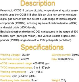 img 1 attached to 🌬️ Arduino-Compatible KEYESTUDIO CCS811 CO2 and VOC Gas Sensor for Enhanced Air Quality Monitoring