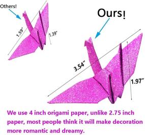 img 2 attached to Kingsnow Multicolor Glitter Origami Paper Crane: 100 PCS Hand-Made DIY Folded Crane for Wedding, Baby Shower Decoration – Symbolizing Love, Happiness, and Good Luck