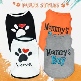 img 1 attached to 🐶 Sebaoyu Dog Shirts 4 Pack Medium Size Summer Puppy Clothes Cute Vest Apparel for Small & Large Dogs and Cats, Suitable for Boys & Girls