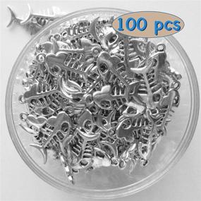 img 2 attached to 🐠 Sea Charm Beads DIY Pendant: Delightful Fish Bone Charms for Girls' Jewelry Making Crafts