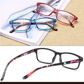 img 2 attached to Blue Light Blocking Reading Glasses: 3 Pack for Men and Women, 5 Pairs of Computer Readers with Spring Hinges - Prevent Eyestrain and Anti-Fatigue