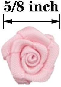 img 1 attached to 🎀 50pcs 5/8" Boutique Pink Satin Ribbon Rose Flowers Appliques for DIY Crafts, Sewing, Scrapbooking, Wedding, and Gift Making - 7Rainbows